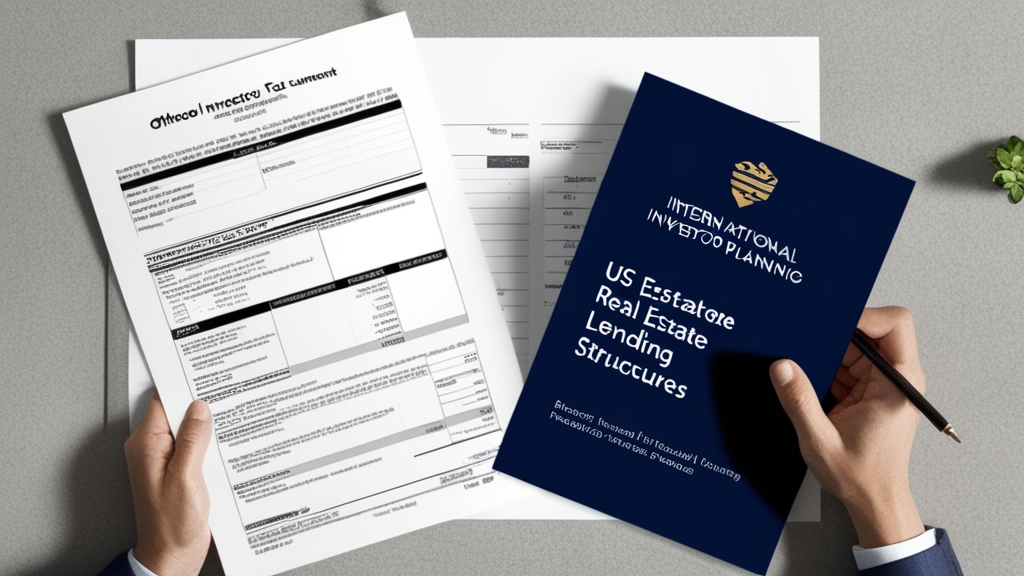 Professional attorney in charcoal gray suit reviewing offshore investment u.s. compliance documents at modern law office desk, focused on legal paperwork with visible official forms and checklists.