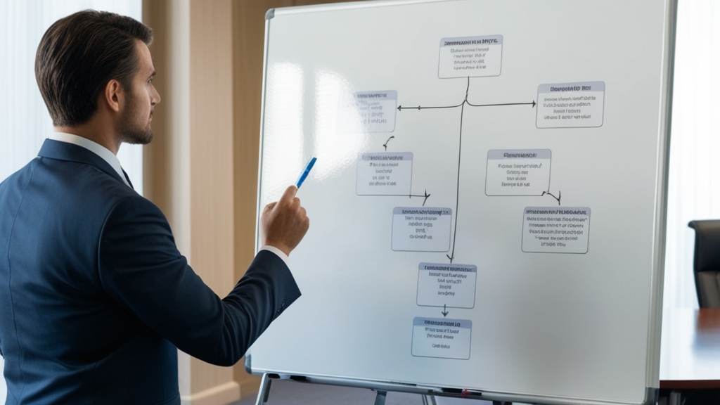 Brass scales of justice on dark walnut desk with building winning litigation legal documents, judge's gavel with brass band beside scales.