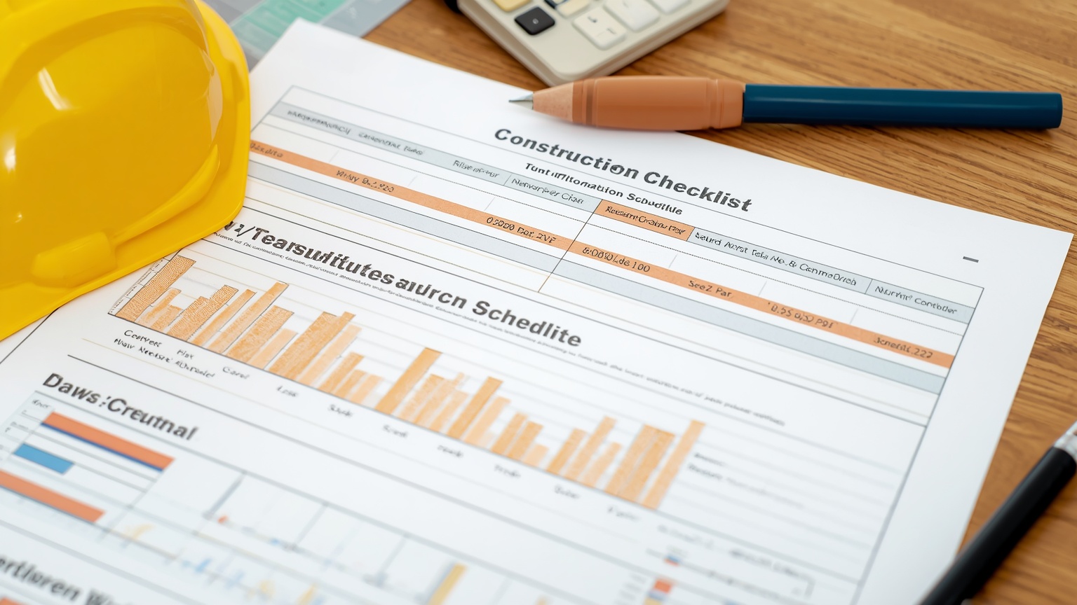 A construction lending return analysis spread on a desk draw schedule