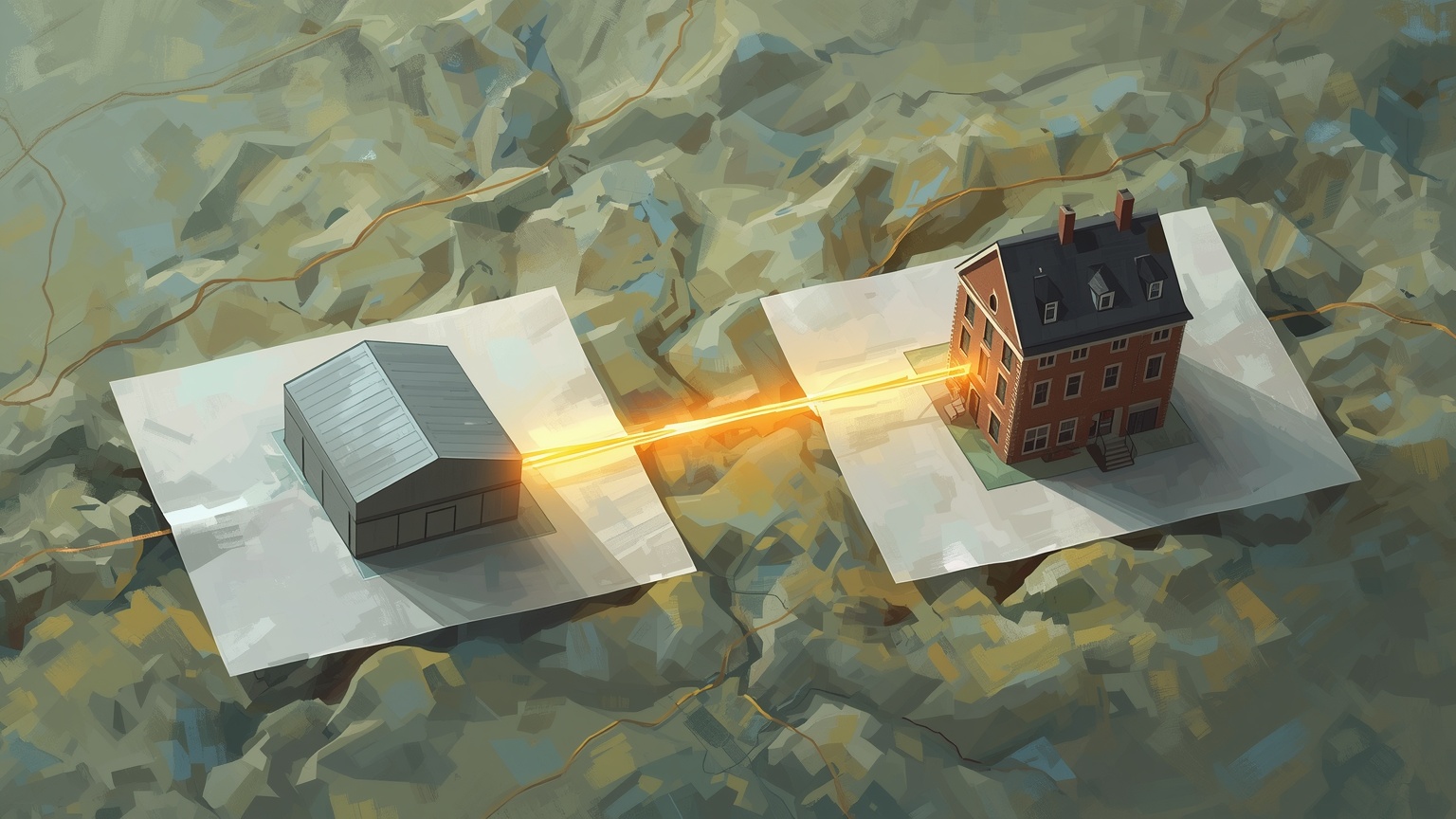 Painterly illustration of two separate properties