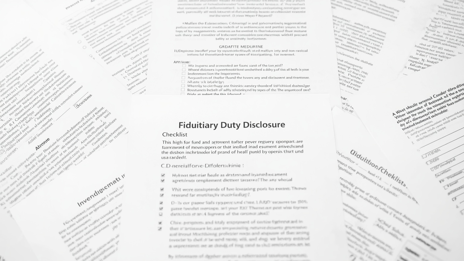A fund manager's conference table investor subscription agreements spread in an arc