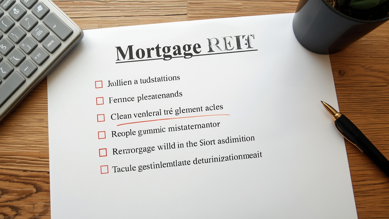 A mortgage REIT misconceptions list spread on a desk five common misstatements each with a