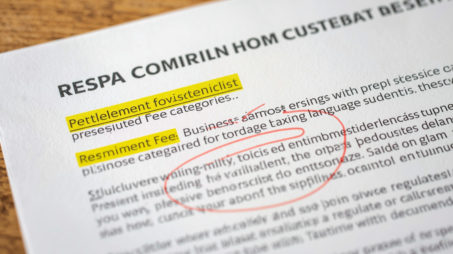 A RESPA compliance checklist beside a settlement statement prohibited fee categories