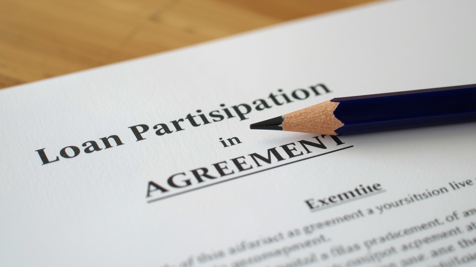 A loan participation certificate and a hypothecation agreement side by side under directional