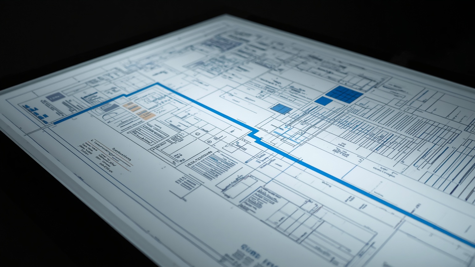 A fund formation blueprint spread across an architectural light table the REIT conversion